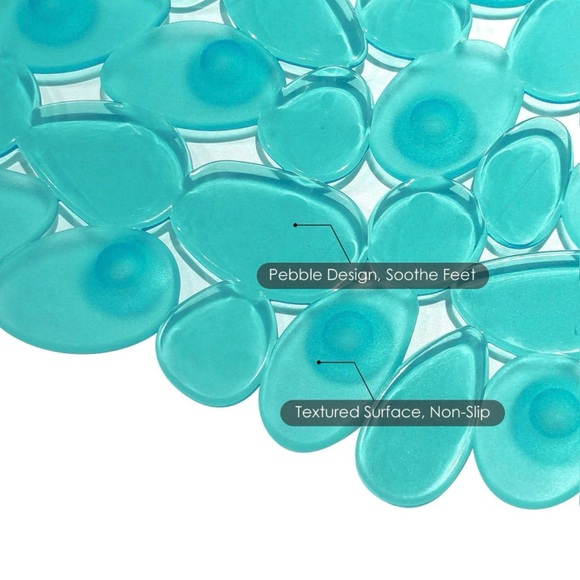 NWT Teal Non-Slip Pebbles Bathtub Mat - 35” x 16” - Picture 5 of 8